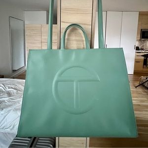 TELFAR LARGE SAGE SHOPPER (new, authentic, from Bag Security Program)